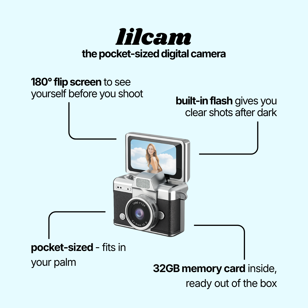 lilcam™ Mini Digital Camera with Flip Screen & Flash