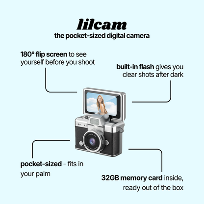lilcam™ Mini Digital Camera with Flip Screen & Flash