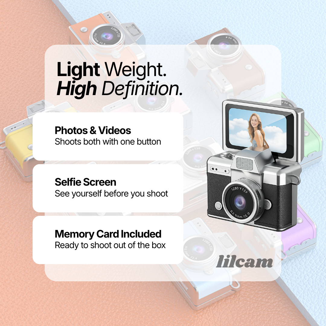 lilcam™ Mini Digital Camera with Flip Screen & Flash